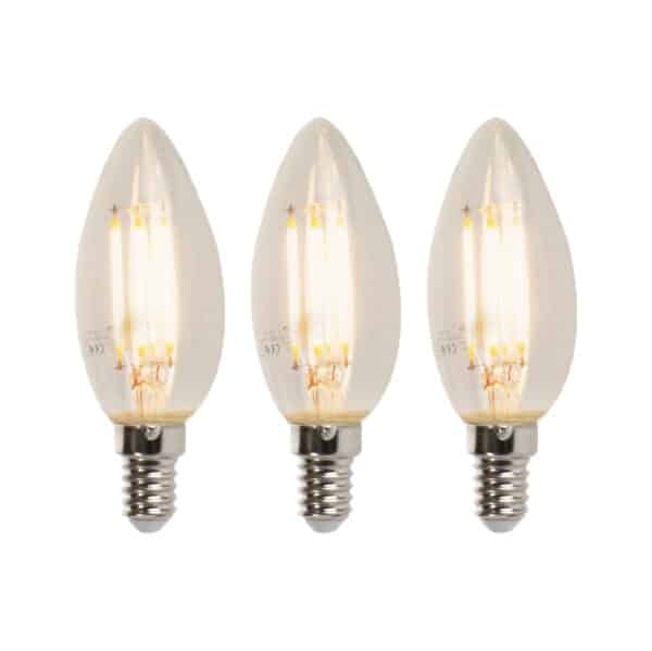 Set mit 3 LED E14 dimmbaren Kerzenlampen B35 5W 380lm 2700K