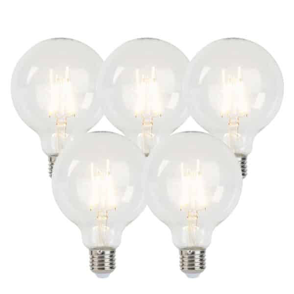 Set mit 5 dimmbaren LED-Lampen E27 G95 5W 470 lm 2700K