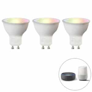 Set mit 3 intelligenten GU10 RGBW-LED-Lampen 5W 350 lm 2200-4000K