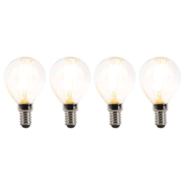 Set mit 4 dimmbaren E14-LED-Lampen P45 klar 3W 250 lm 2700K