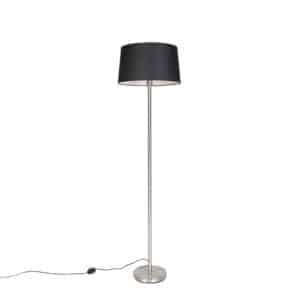 Moderne Stehlampe Stahl mit schwarzem Schirm 45 cm - Simplo