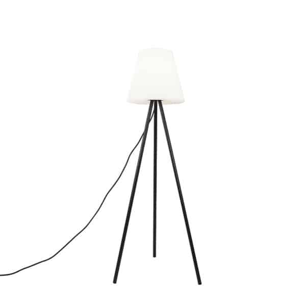 Moderne Außenlampe schwarz mit weißem Schirm IP65 - Virginia