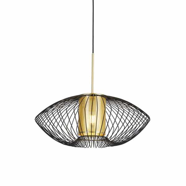 Design Hängelampe Gold mit schwarz 60 cm - Dobrado