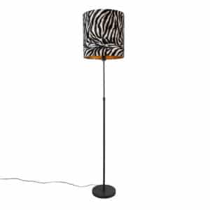 Stehlampe schwarzer Schirm Zebra Design 40 cm verstellbar - Parte