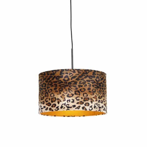 Moderne Hängelampe schwarz mit Schatten Leopard 35 cm - Combi