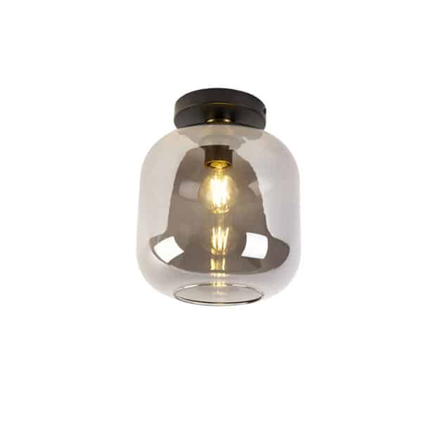 Design Deckenlampe schwarz mit gold mit Rauchglas - Zuzanna