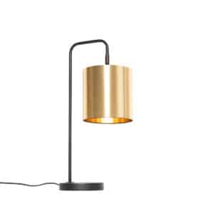 Moderne Tischlampe Schwarz mit Gold - Lofty