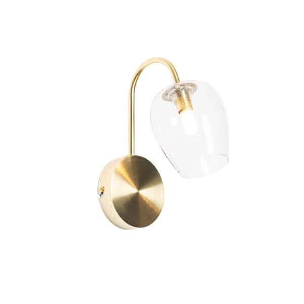 Klassische Wandlampe Gold mit Glas - Elien