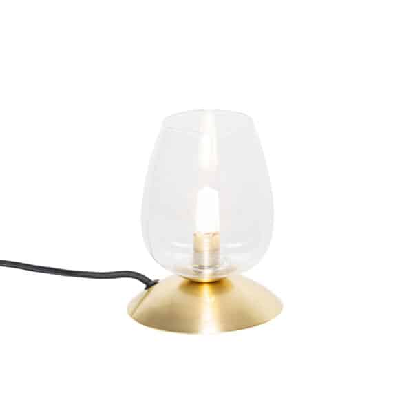 Klassische Tischlampe Gold mit Glas - Elien