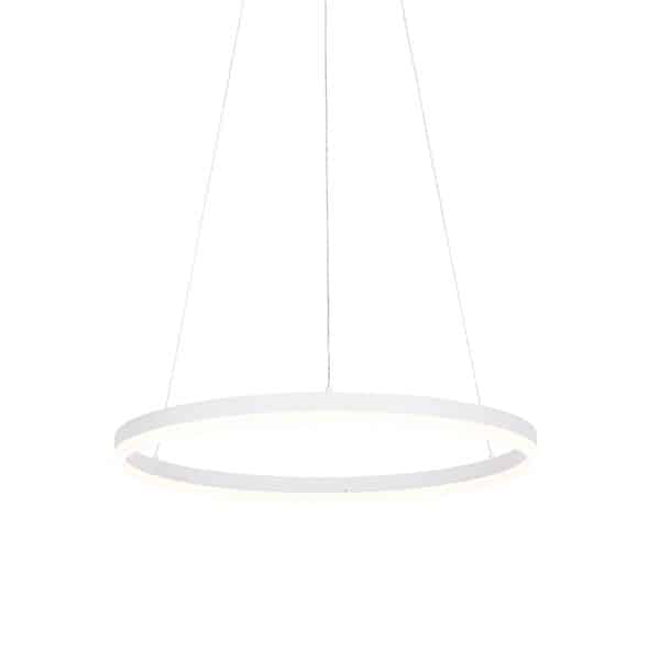 Design-Hängelampe weiß 60 cm inkl. LED 3-stufig dimmbar - Anello