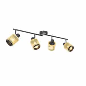 Industrie-Spot Schwarz mit Gold 4-Licht - Kayden