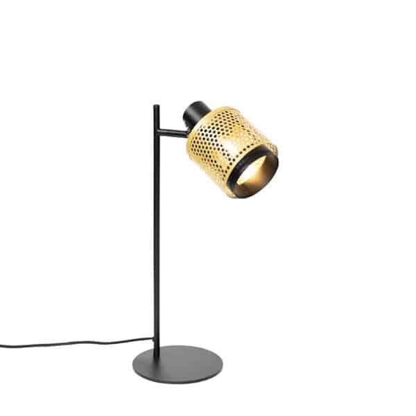 Industrielle Tischlampe schwarz mit Gold - Kayden