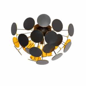 Design-Deckenleuchte schwarz mit Gold 54 cm 3-flammig – Cerchio