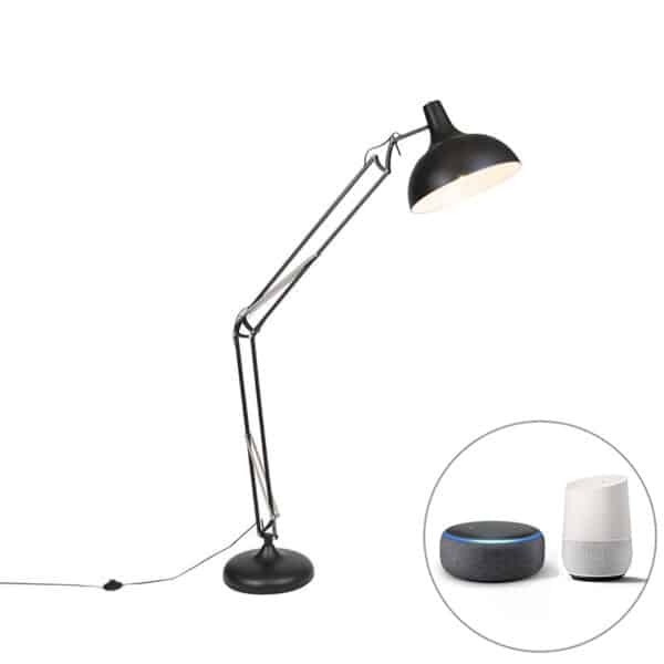 Smarte Stehlampe schwarz verstellbar inkl. Wifi A60 - Hobby