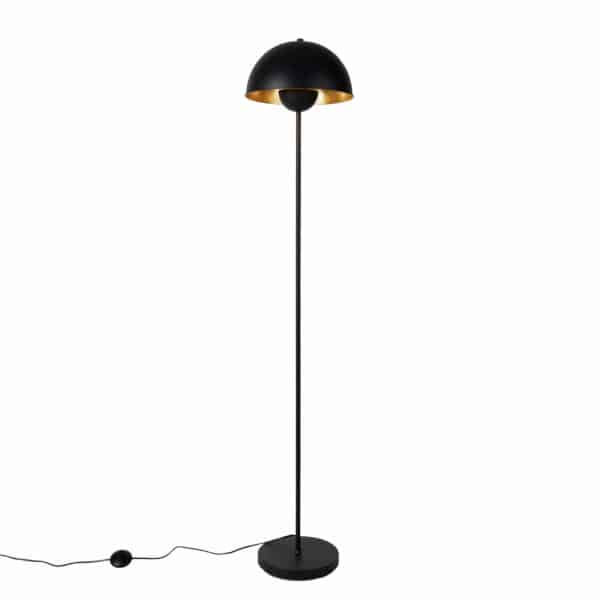 Smarte Stehlampe Schwarz mit Gold inkl. Wifi A60 - Magnax