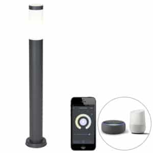 Smarter Außenlaternenmast Anthrazit 80 cm inkl. Wifi P45 - Rox