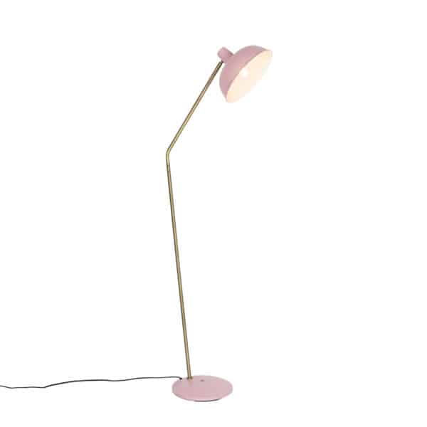 Retro-Stehlampe rosa mit Bronze - Milou