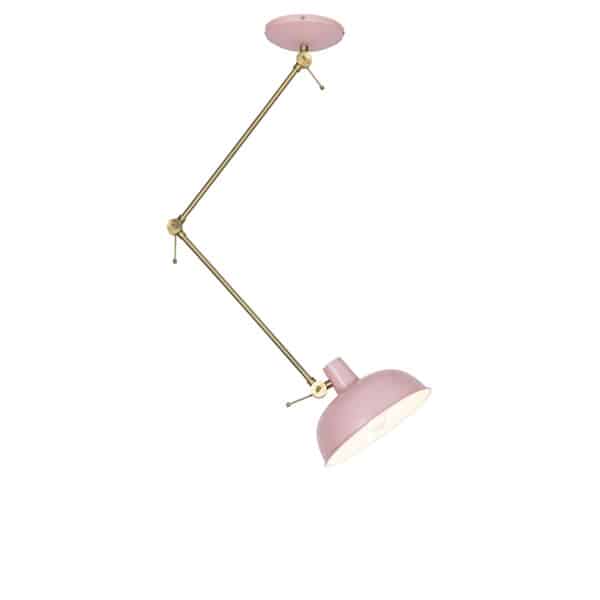 Retro Deckenleuchte rosa mit Bronze - Milou