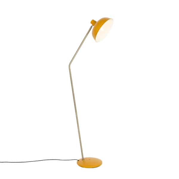 Retro-Stehlampe gelb mit Bronze - Milou