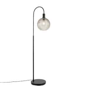 Design-Stehlampe schwarz mit Rauchglas - Chico