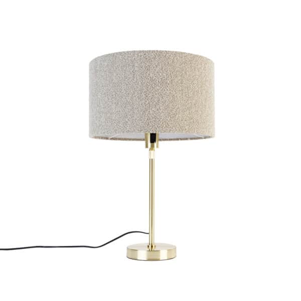 Tischlampe gold verstellbar mit Schirm boucle taupe 35 cm - Parte