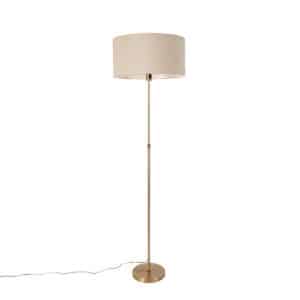 Stehlampe verstellbar bronze mit Schirm hellbraun 50 cm - Parte