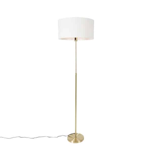 Stehlampe verstellbar gold mit Schirm weiß 50 cm - Parte