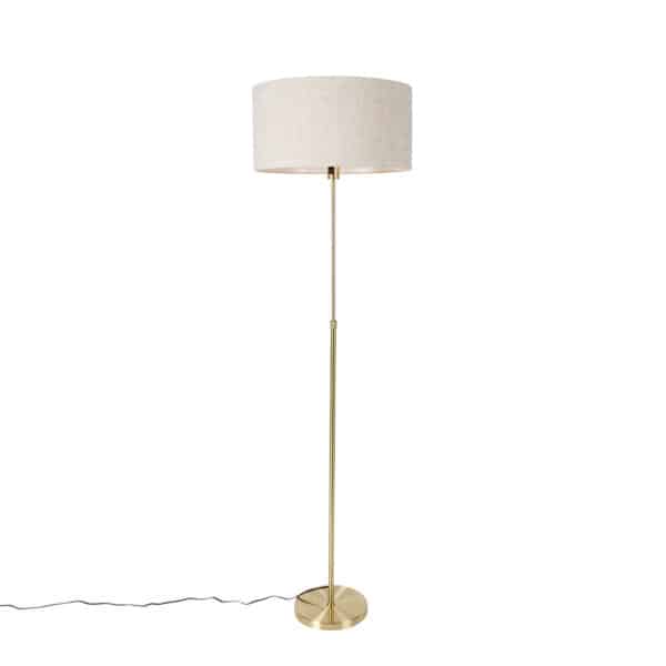 Stehlampe verstellbar gold mit Schirm hellgrau 50 cm - Parte