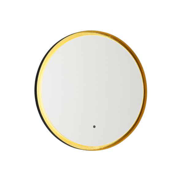 Moderner Badezimmerspiegel schwarz mit Gold inkl. LED dimmbar - Pim
