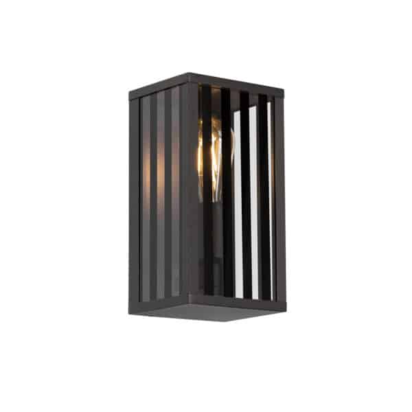 Moderne Außenwandleuchte schwarz mit Rauchglas 26 cm IP44 - Dijon