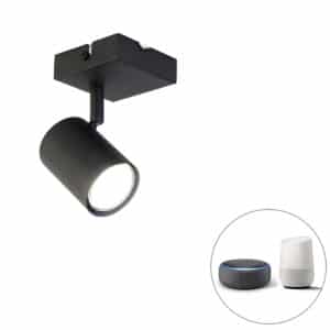 Smart Spot schwarz verstellbar quadratisch inkl. WiFi GU10 - Jeana