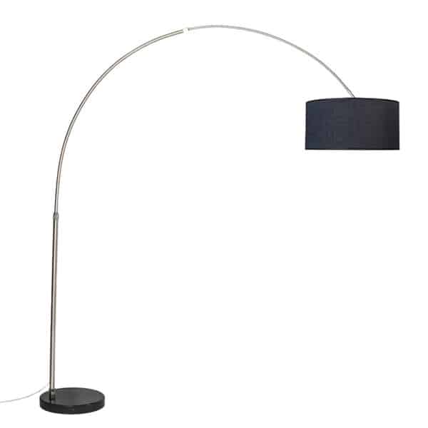 Bogenlampe Stahl schwarzer Lampenschirm 50 cm - XXL