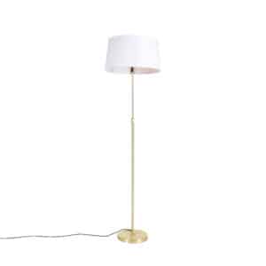 Stehlampe Gold / Messing mit Leinenschirm weiß 45 cm - Parte