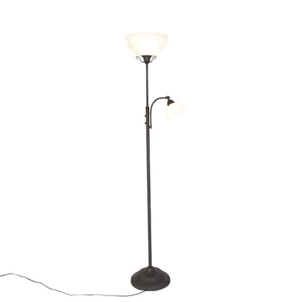 Klassische braune Stehlampe mit Leselampe – Dallas