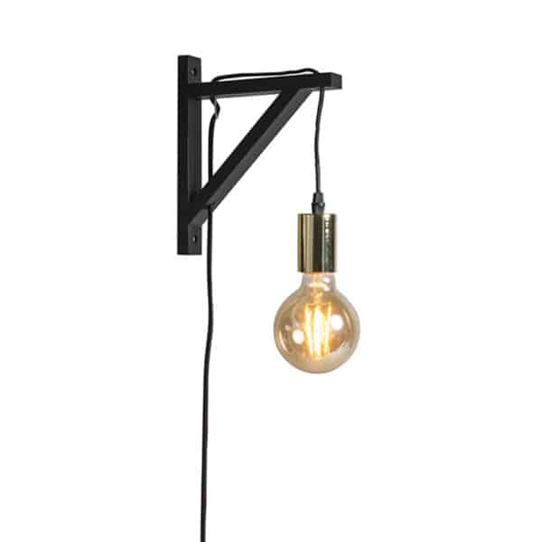 Wandlampe schwarz mit Gold - Henker