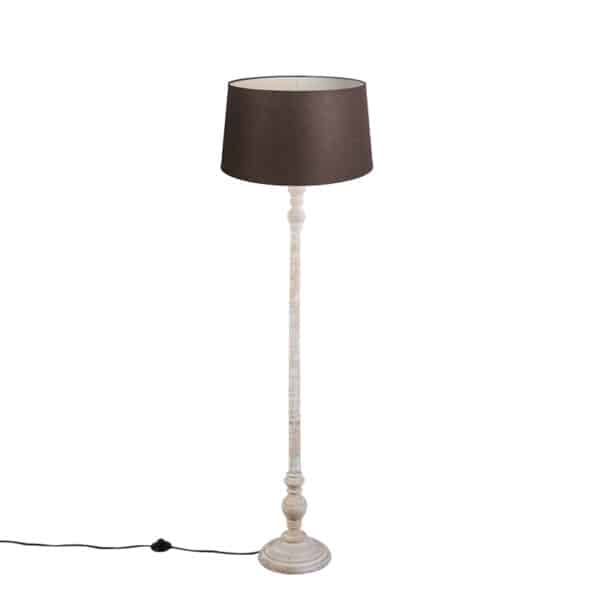 Stehlampe mit Leinenschirm braun 45 cm - Classico