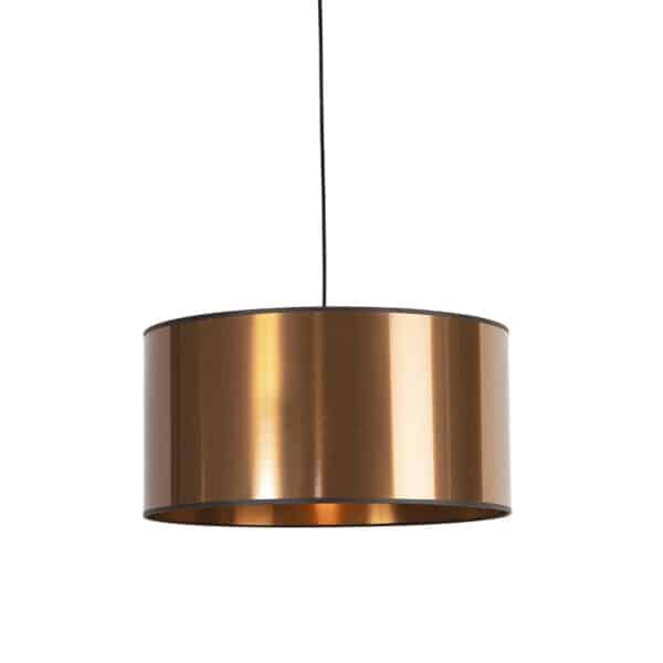 Design Hängelampe schwarz mit Kupferschirm 50 cm - Pendant