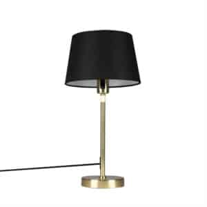 Tischlampe Gold / Messing mit Schirm schwarz 25 cm verstellbar - Parte