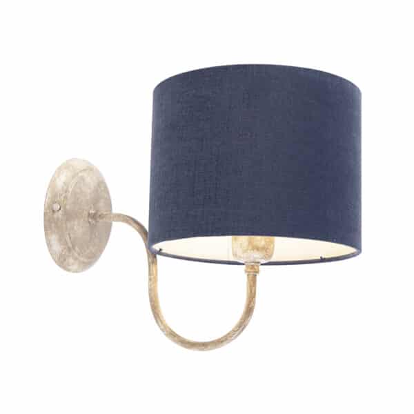 Wandleuchte Zylinder Schirm beige mit blau - Combi Classic