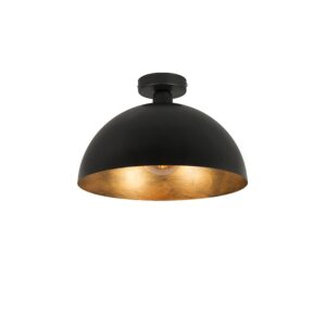 Industrielle Deckenleuchte schwarz mit Gold 35 cm - Magna