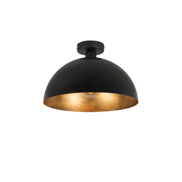 Industrielle Deckenleuchte schwarz mit Gold 35 cm - Magna