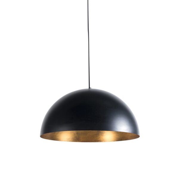 Industrielle Hängelampe schwarz mit Gold 50 cm - Magna Eco