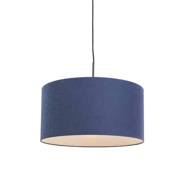 Moderne Pendelleuchte schwarz mit antikblauem Lampenschirm 50 cm - Combi 1