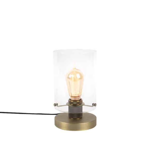 Skandinavische Tischlampe Bronze mit Glas - Dome