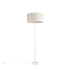 Moderne Stehlampe weiß mit pfefferfarbenem Schirm 50 cm - Simplo