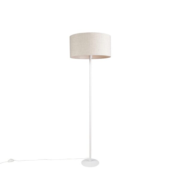 Moderne Stehlampe weiß mit pfefferfarbenem Schirm 50 cm - Simplo