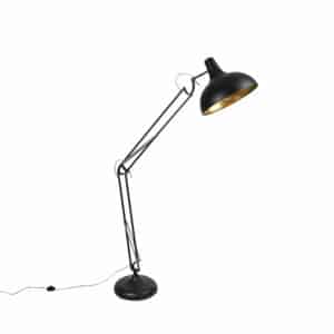 Industriestehlampe schwarz mit Gold verstellbar - Hobby