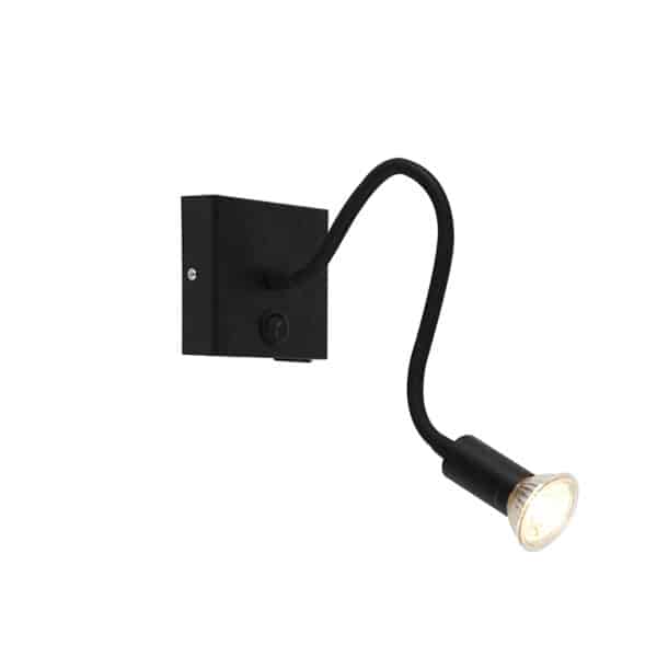 Moderne flexible Wandleuchte USB schwarz - Zeno