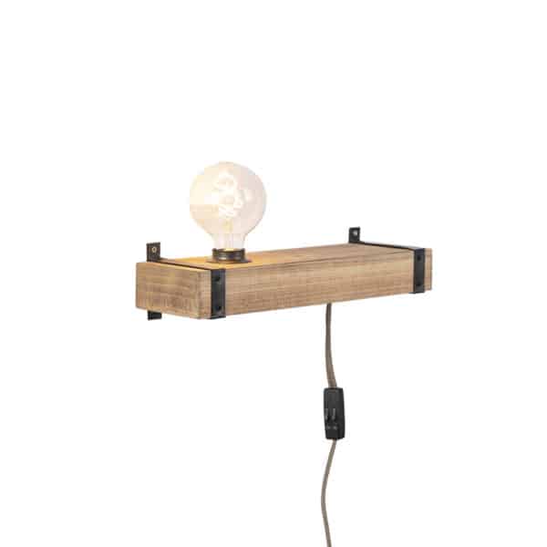 Industrielle Wandleuchte Holz USB - Reena