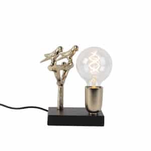 Art Deco Tischlampe schwarz mit Gold 18